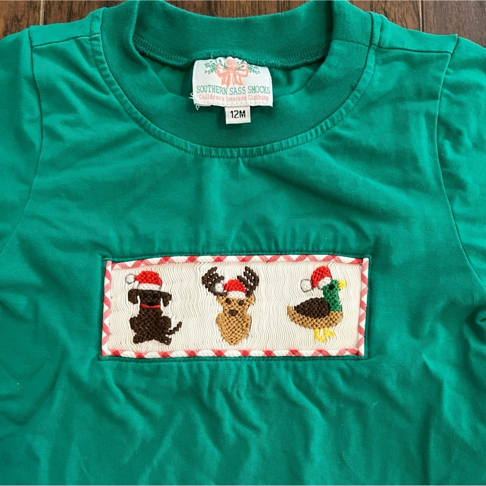 Smocked Christmas shirt